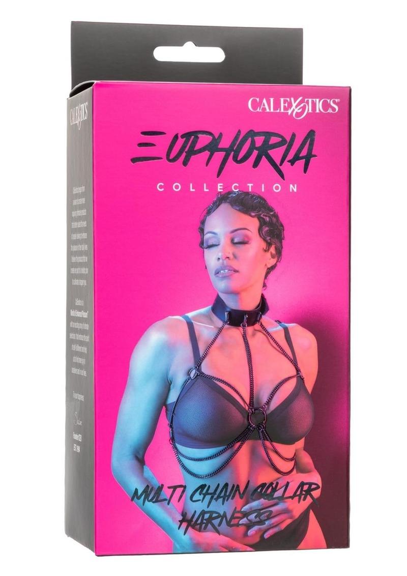 Euphoria Collection Multi Chain Collar Harness - Black - One Size