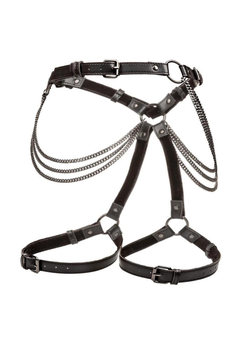 Euphoria Collection Multi Chain Thigh Harness - Black - Plus Size/Queen