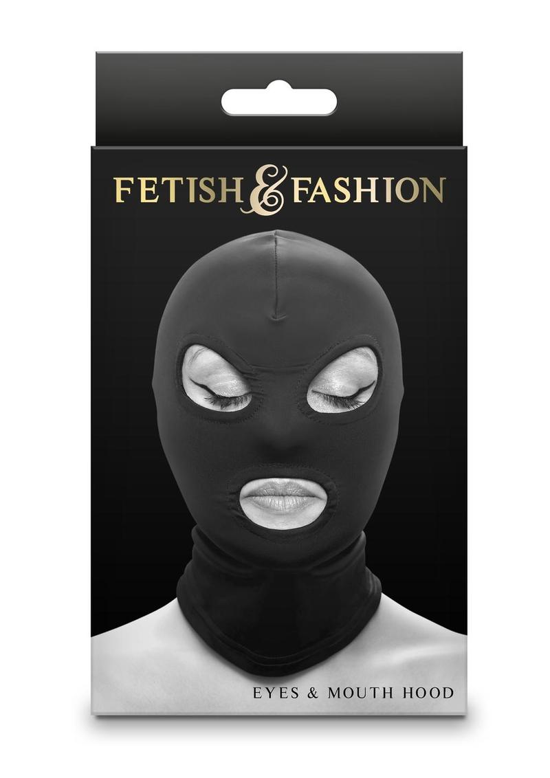 Fetish and Fashion Eyes Andamp; Mouth Hood - Black - One Size