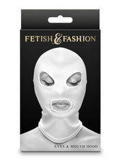 Fetish and Fashion Eyes Andamp; Mouth Hood - White - One Size