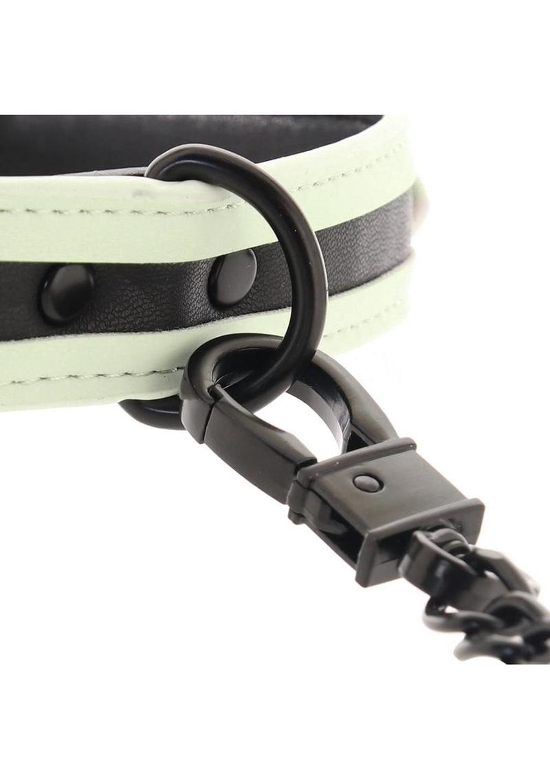 Luminous bondage collar and leash adult toy