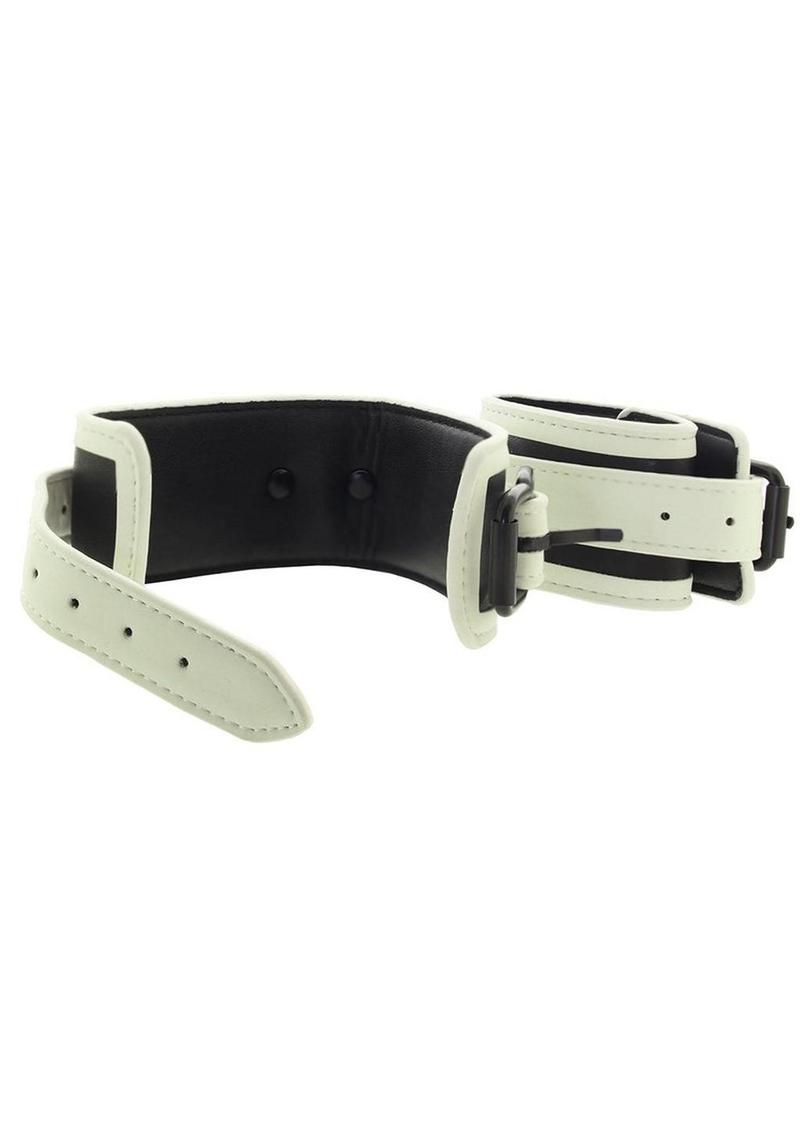 Bondage gear wrist cuff with luminous finish