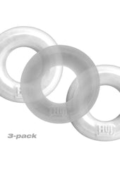 Hunkyjunk Huj3 Silicone C-Rings - Clear/White/White Ice - 3 Pack