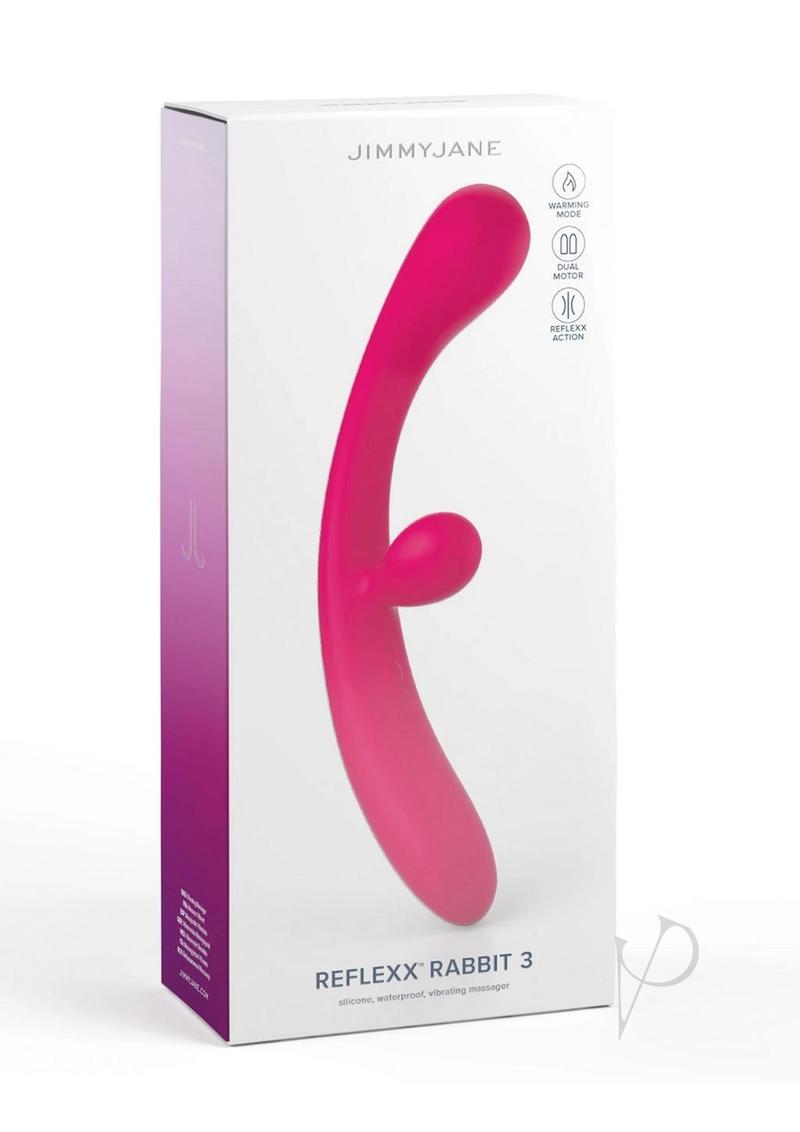 Jimmyjane Reflexx Rabbit 3 Rechargeable Silicone Vibrator - Fuchsia/Pink