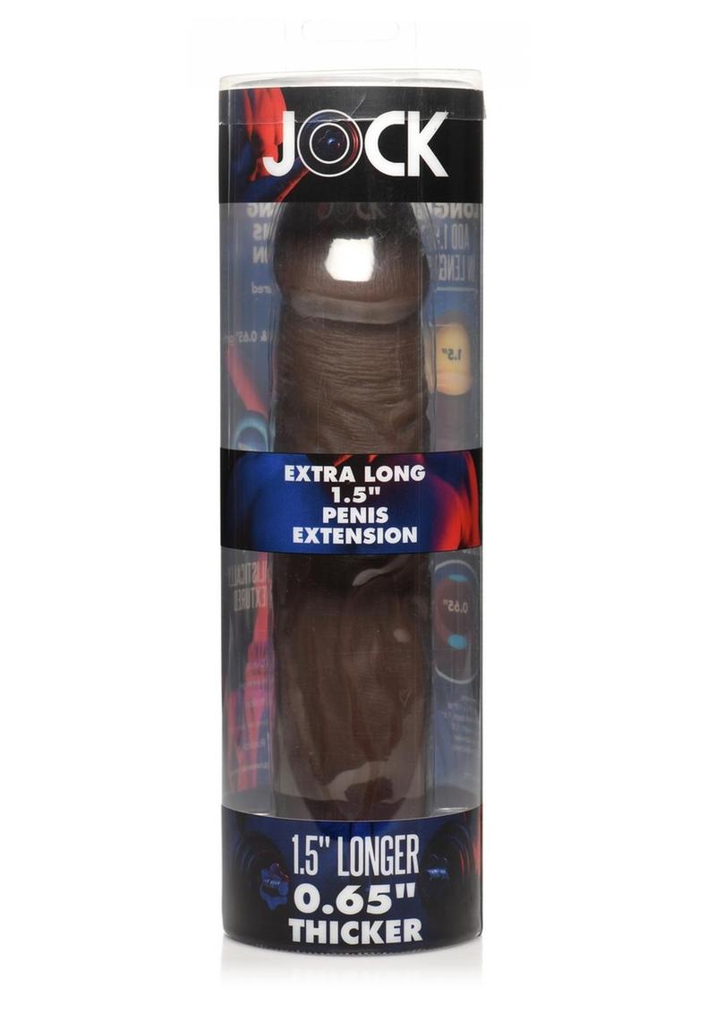 Jock Extra Long Penis Extension Sleeve - Chocolate - 1.5in