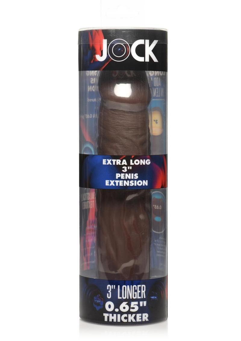 Jock Extra Long Penis Extension Sleeve - Chocolate - 3in
