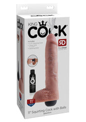 King Cock Squirting Dildo with Balls - Vanilla - 11in