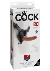 King Cock Strap-On Harness with Dildo - Caramel/Tan - 7in