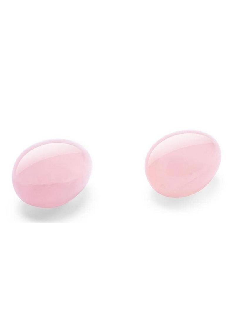 Le Wand Crystal Yoni Eggs Silicone Kegal Balls - Rose Quartz - Pink