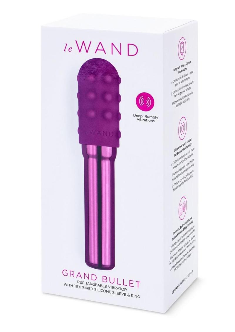 Le Wand Grand Bullet Rechargeable Silione Vibrator - Cherry/Purple