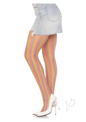 Leg Aventue Rainbow Crochet Net Tights - Multicolor - One Size