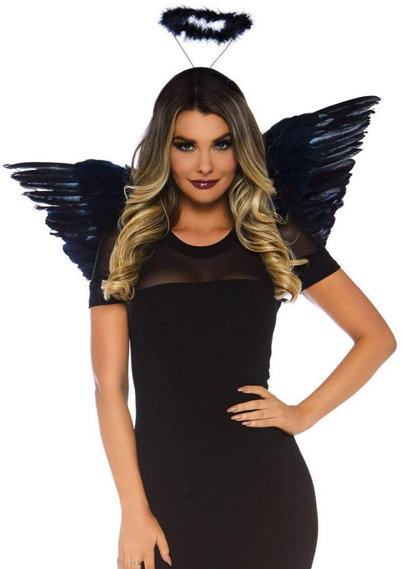 Leg Avenue Angel Wings Kit - Black - One Size