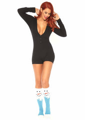 Cozy brushed rib romper perfect for fetish roleplay