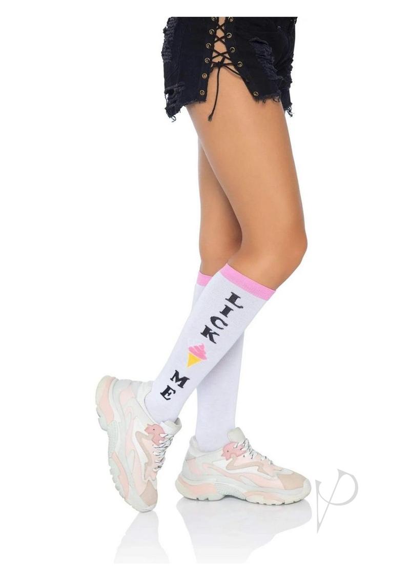 Leg Avenue Lick Me Knee Socks - Multicolor - One Size