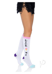 Leg Avenue Lick Me Knee Socks - Multicolor - One Size