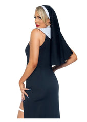 Sexy nun outfit with vinyl cross detail and collar