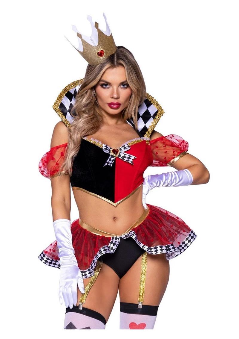 Sexy queen costume with crown headband accessory