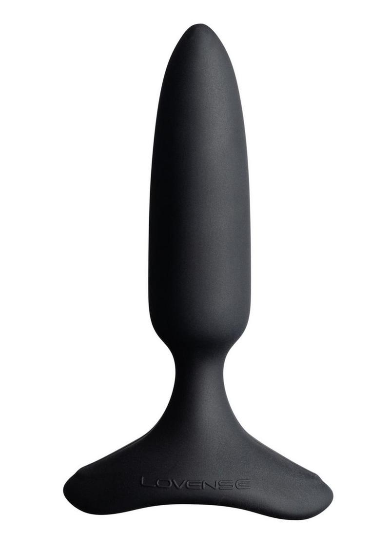 Lovense Hush 2 Rechargeable App Compatible Silicone Vibrating Anal Plug - Black - 1in