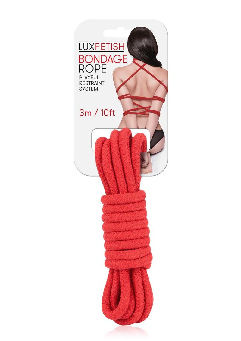 Lux Fetish Bondage Rope - Red - 10ft