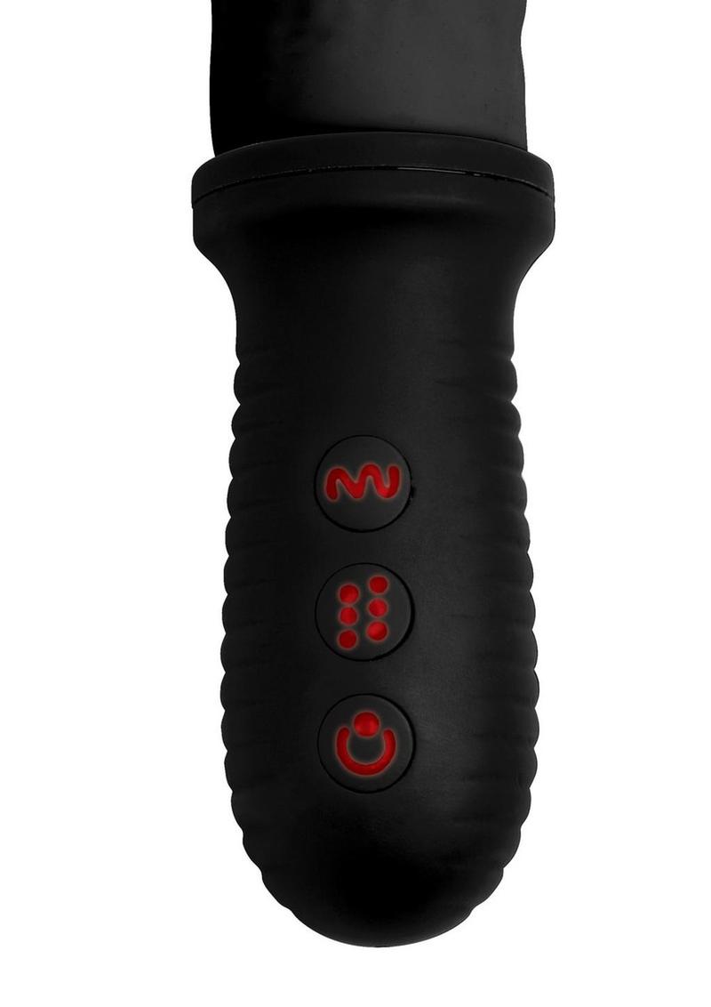 Master Series 8x Auto Pounder Rechargeable Silicone Vibrating and Thrusting Dildo with Handle