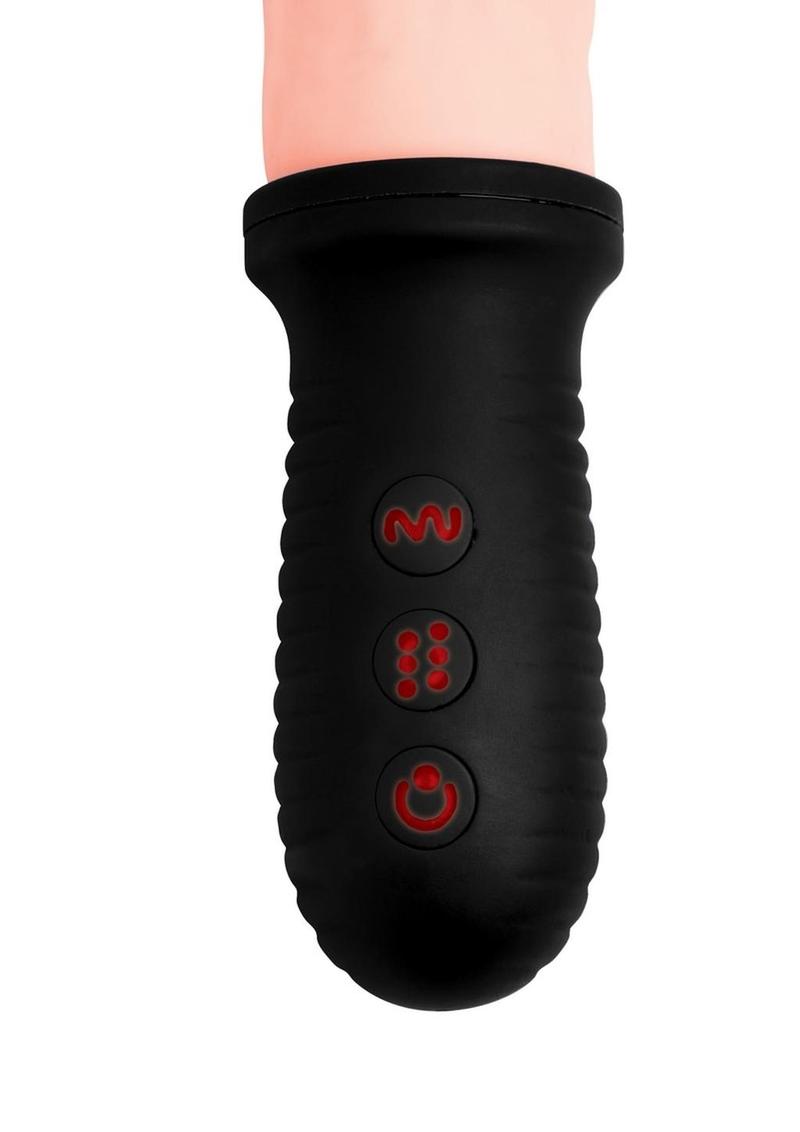 Master Series 8x Auto Pounder Rechargeable Silicone Vibrating and Thrusting Dildo with Handle