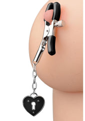 Charmed heart padlock nipple clamps adult toy