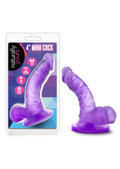 Naturally Yours Mini Dildo with Balls - Purple - 4.75in