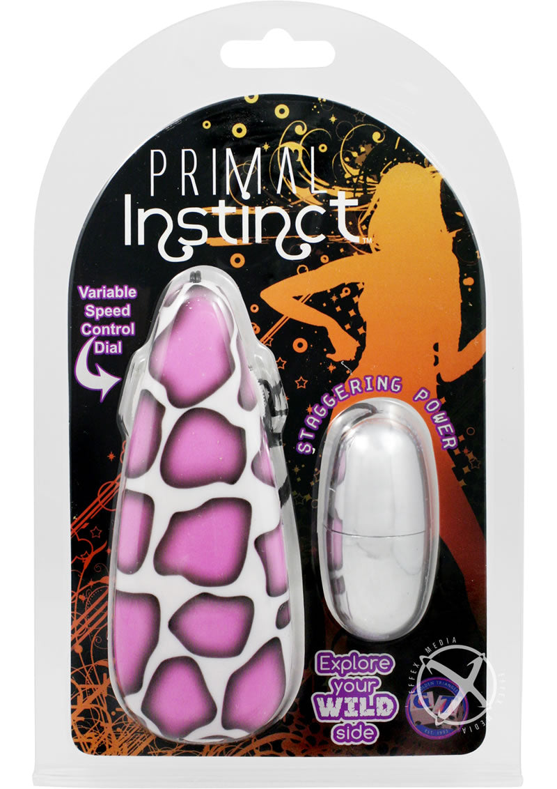 Primal Instinct Bullet with Remote Control - Animal Print/Giraffe Print/Purple