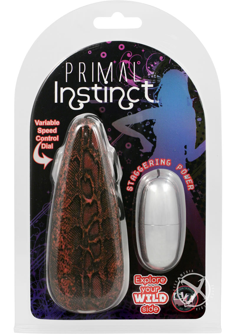 Primal Instinct Bullet with Remote Control - Animal Print/Red/Snake Print