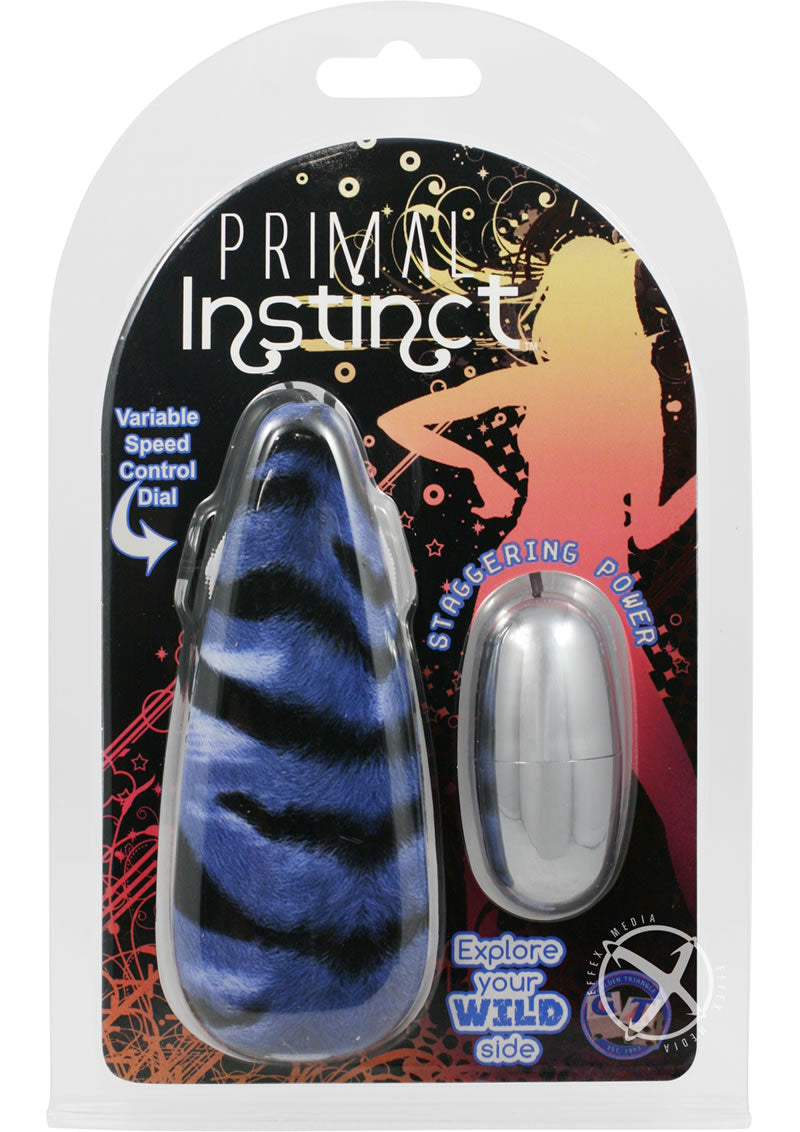 Primal Instinct Bullet with Remote Control - Animal Print/Blue/Tiger Print