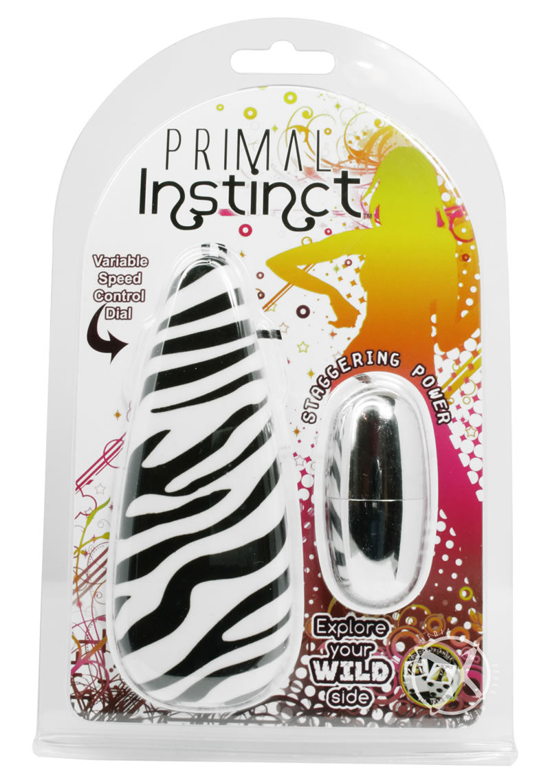 Primal Instinct Bullet with Remote Control - Animal Print/Zebra