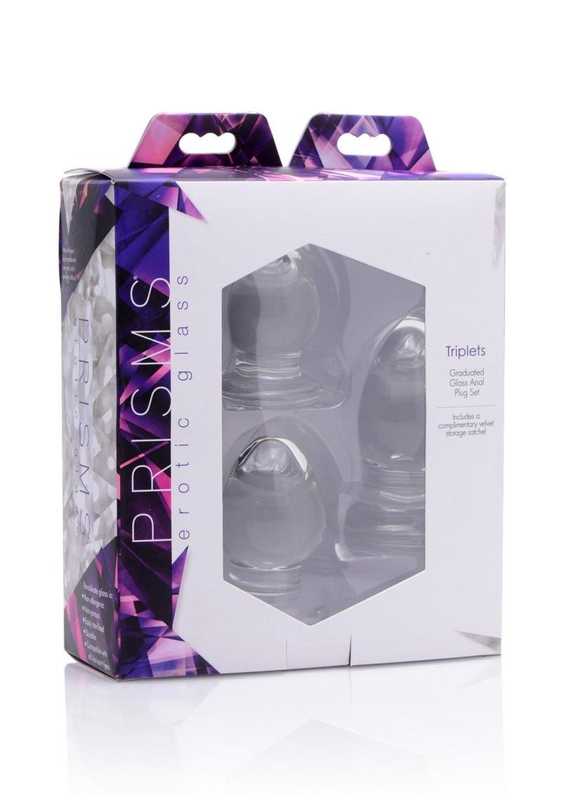 BDSM gear 3 piece glass anal plug kit for anal sex play