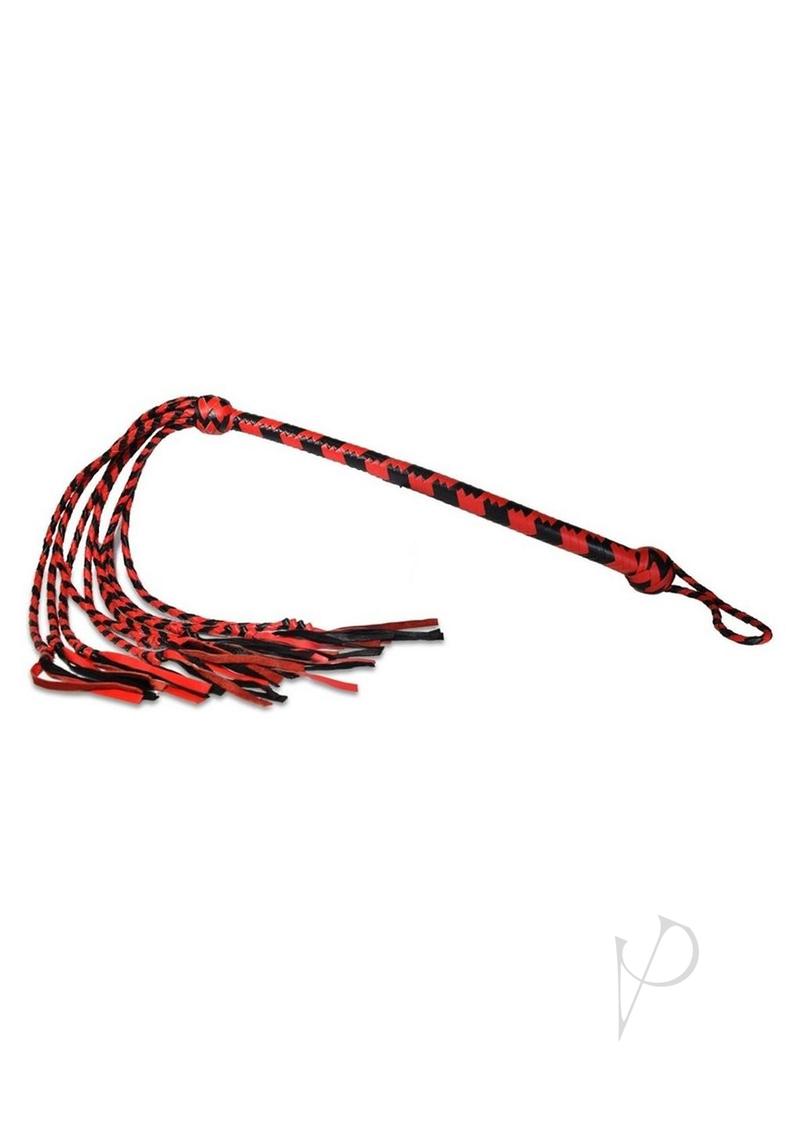 Prowler Red Long Handle Flogger - Black/Red