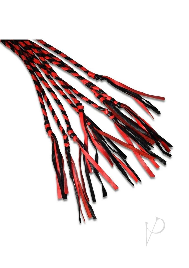 Prowler Red Long Handle Flogger - Black/Red