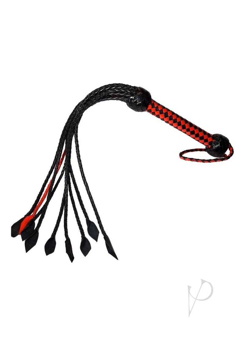 Prowler Red Short Handle Flogger - Black/Red