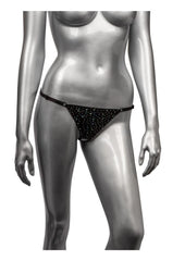 Radiance Crotchless Thong - Black - Plus Size/Queen