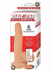 Realcocks Sliders Uncircumsized Dildo with Balls - Vanilla - 6in