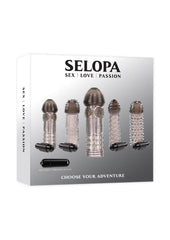 Selopa Choose Your Adventure Penis Sleeve - Gray/Grey - 5 Piece/Set