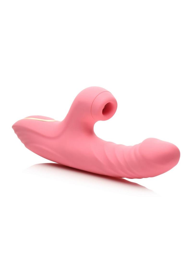 Shegasm Candy-Thrust Rechargeable Silicone Thrusting and Sucking Rabbit Vibrator