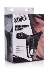 Strict Male Chastity Harness - Black