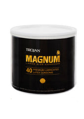 Trojan Magnum 40 Premium Lubricated Latex Condoms Large Size Condoms - Bowl