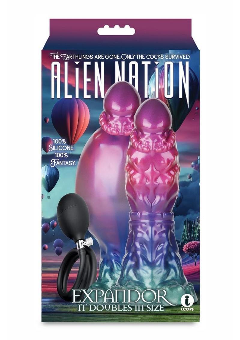 Alien Nation Expandor Silicone Dildo - Purple/Red