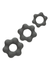 Alpha Liquid Silicone Cock Ring Endurance - Gray/Grey - 3 Piece/Set