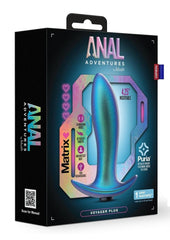 Anal Adventures Matrix Voyager Plug Silicone Rechargeable Anal Plug - Neptune - Teal