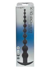 Anal Toys Rechargeable X-10 Silicone Power Beads - Black - 11in
