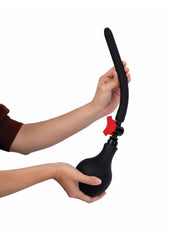 silicone douche system with flow control valve and long nozzle