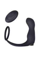 Ass-Sation Remote Controlled Contoured Rechargeable Silicone Anal Plug - Black