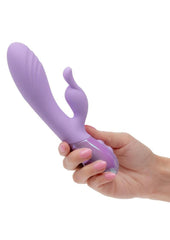 Rechargeable dual bunny vibrator silicone waterproof dual motors flickering ears body safe design perfect for solo or couples fun