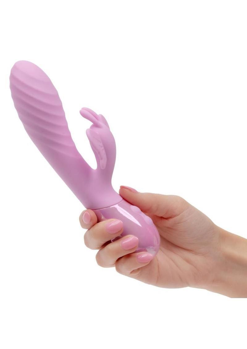 rechargeable luxury vibrator featuring dual intensity motors for blended internal and external pleasure
