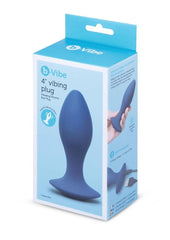 B-Vibe 4 Inch Rechargeable Silicone Vibing Plug - Purple